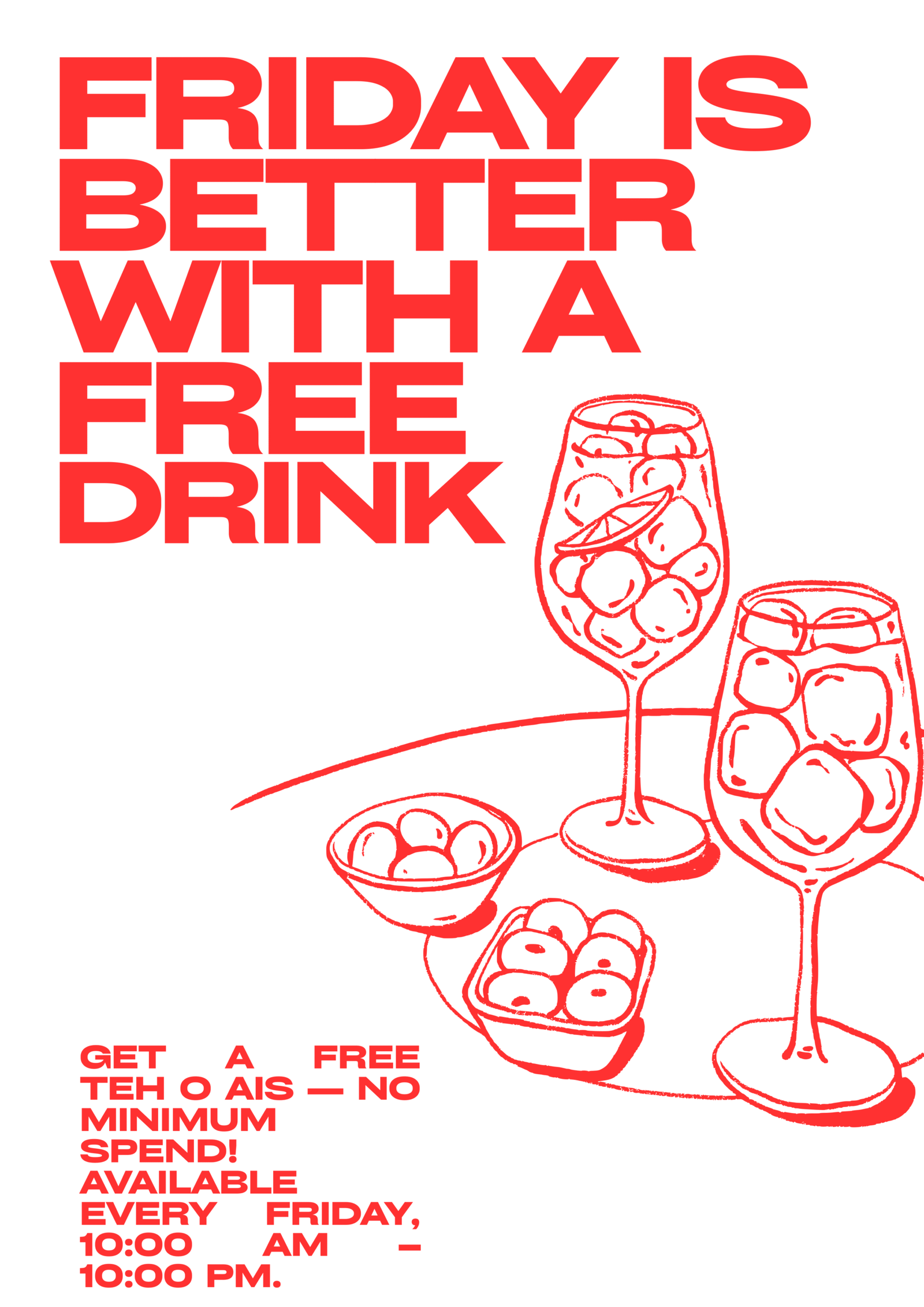 Red and White Bold Drinks Promotion Poster-1